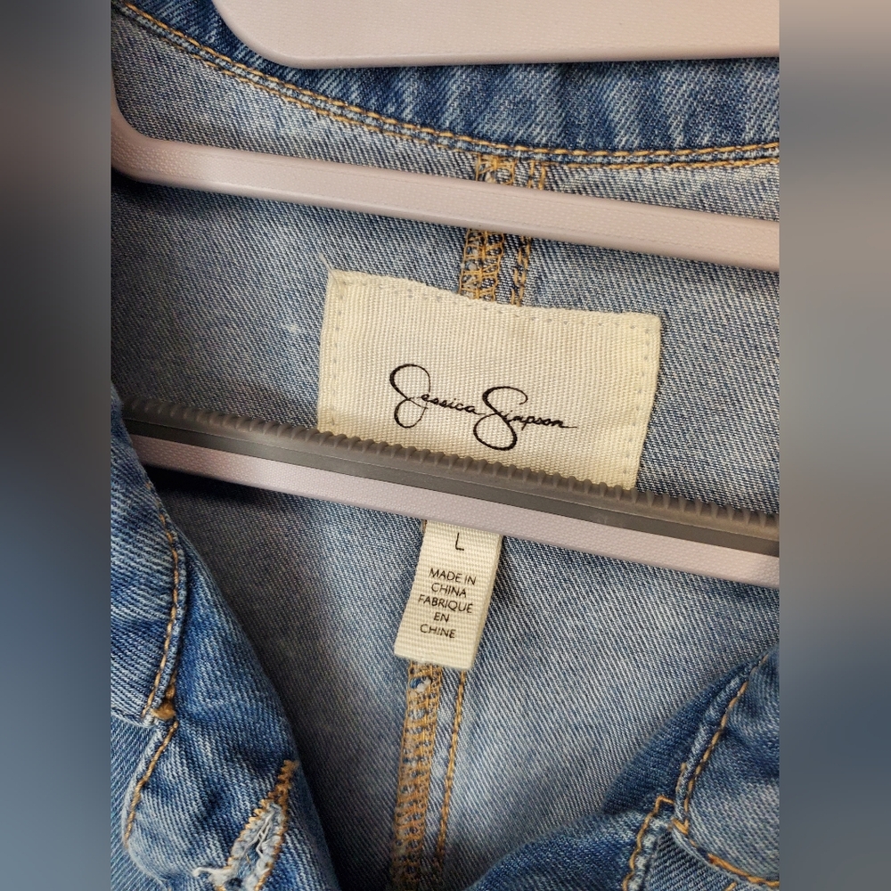 Jessica Simpson Denim Button-Up Romper - Picture 3 of 3